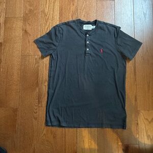 Men’s Polo Denim & Supply Ralph Lauren Slug Jersey Henley Shirt Sz M Grey